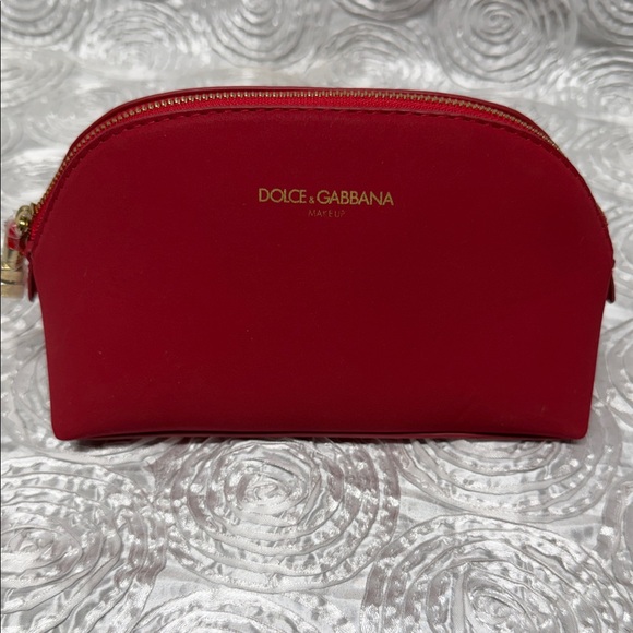 Dolce & Gabbana Handbags - Dolce & Gabbana Make Up Red Dome Cosmetic Pouch with Gold Logo